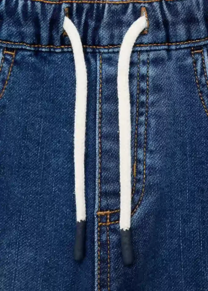 Bermuda en denim avec cordon de serrage