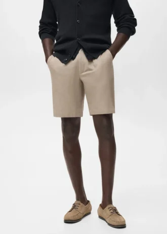 Bermuda en mélange lin-coton