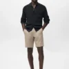 Bermuda en mélange lin-coton