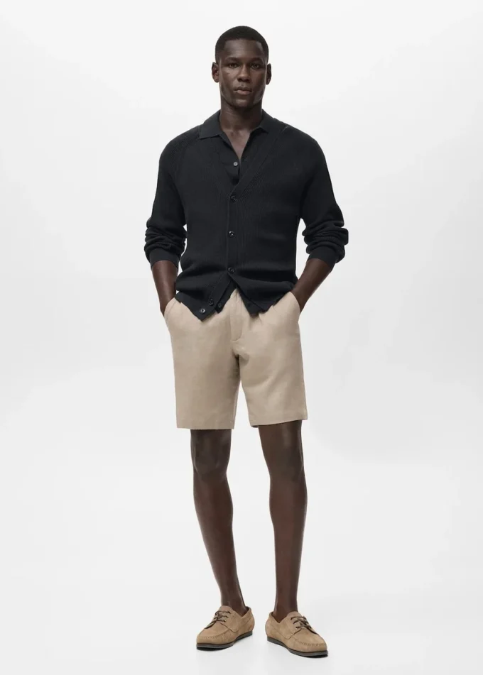 Bermuda en mélange lin-coton