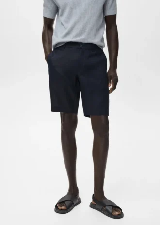 Bermuda slim 100 % lin