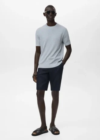 Bermuda slim 100 % lin