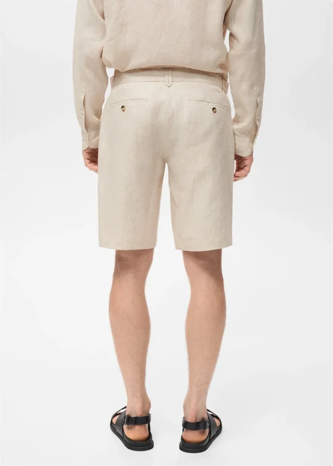Bermuda slim 100 % lin