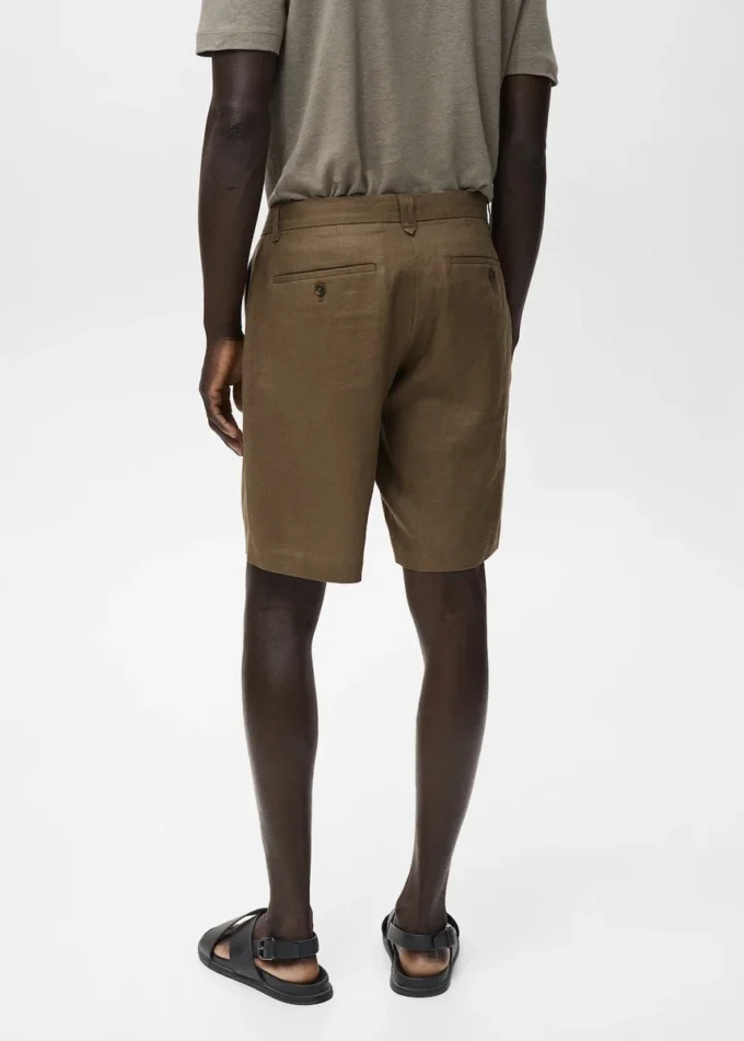 Bermuda slim 100 % lin
