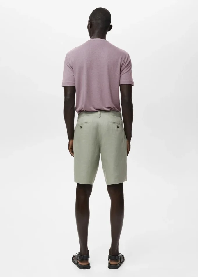 Bermuda slim 100 % lin