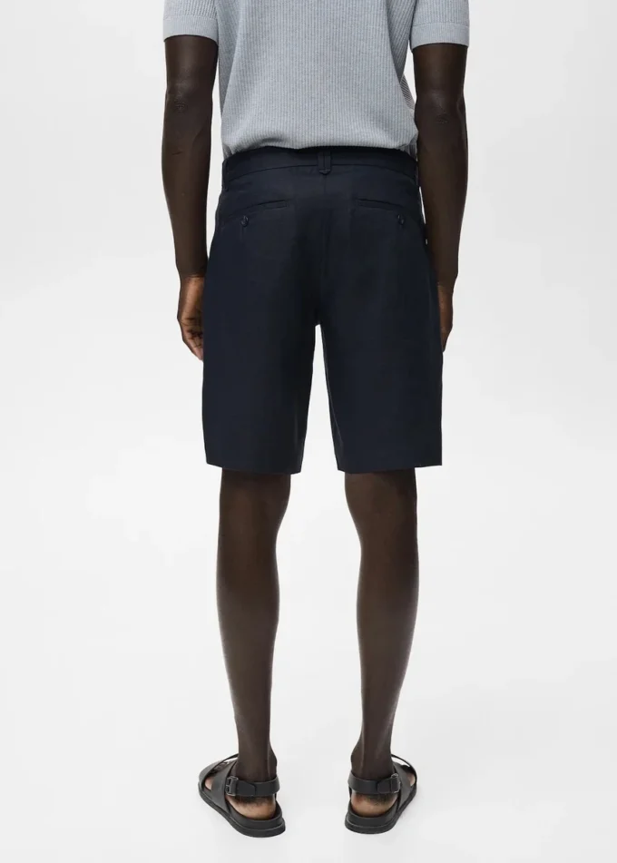 Bermuda slim 100 % lin