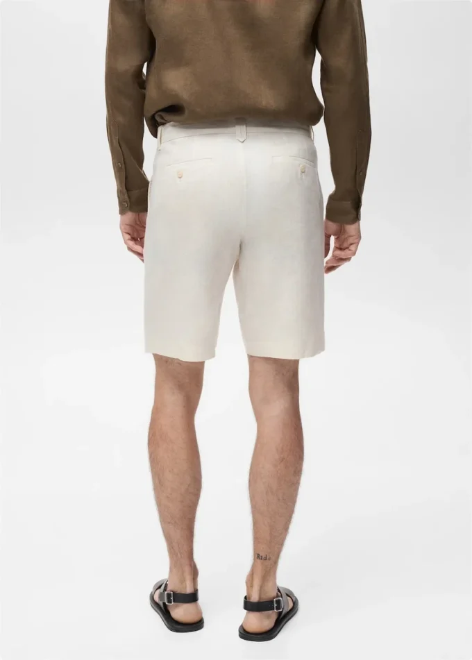 Bermuda slim 100 % lin