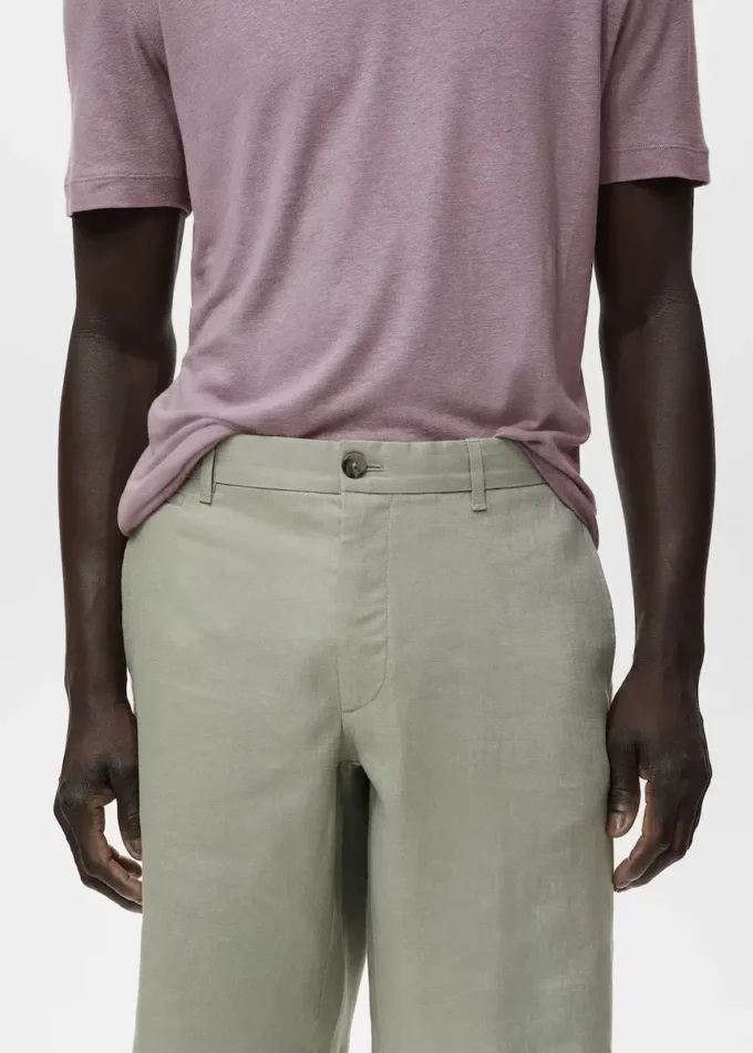 Bermuda slim 100 % lin