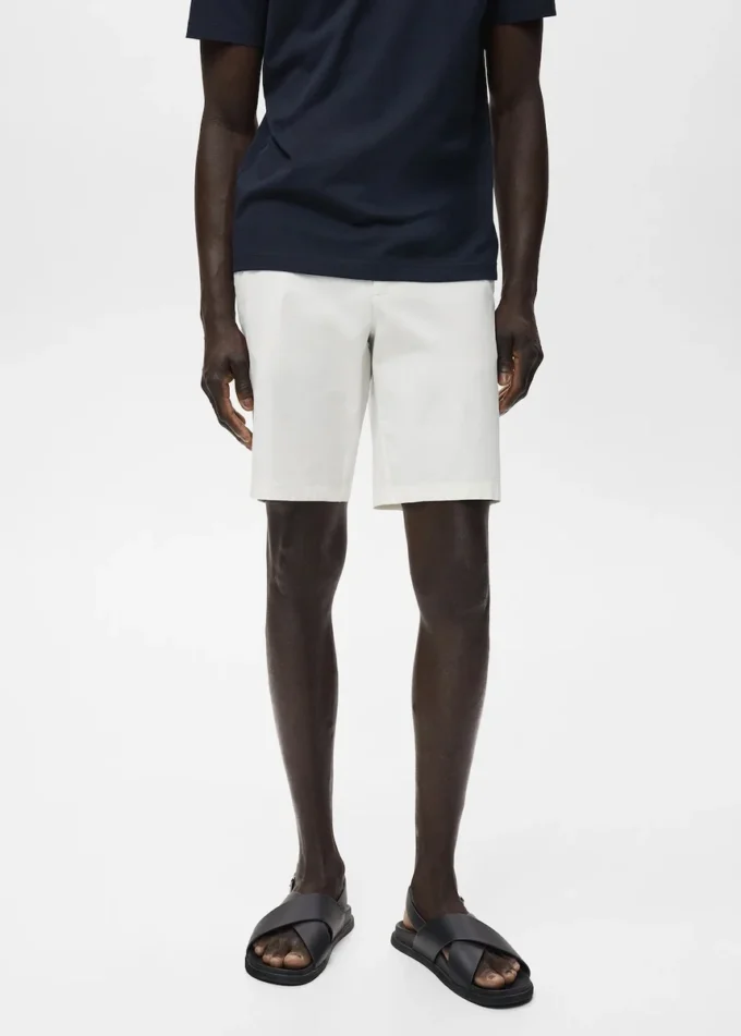 Bermuda slim en coton chino