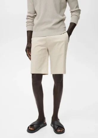 Bermuda slim en coton chino