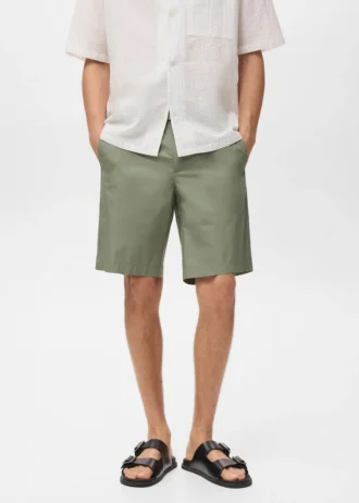 Bermuda slim en coton chino