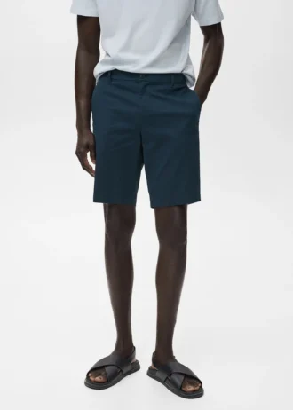Bermuda slim en coton chino