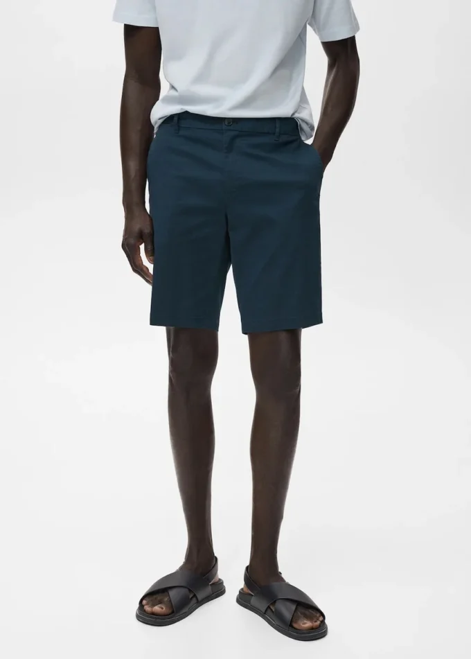 Bermuda slim en coton chino