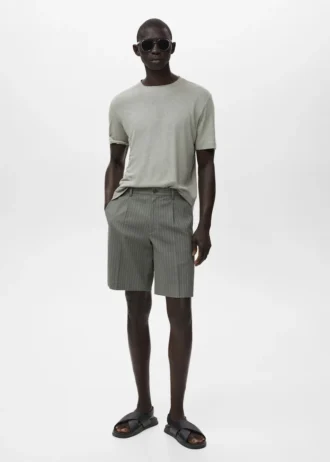 Bermuda slim en coton chino
