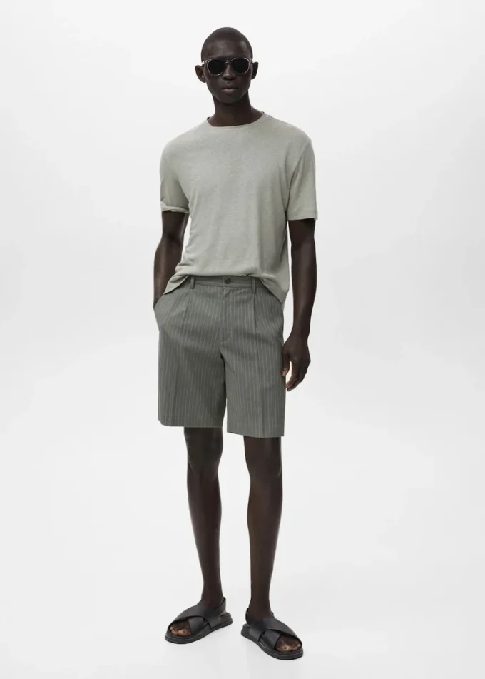 Bermuda slim en coton chino