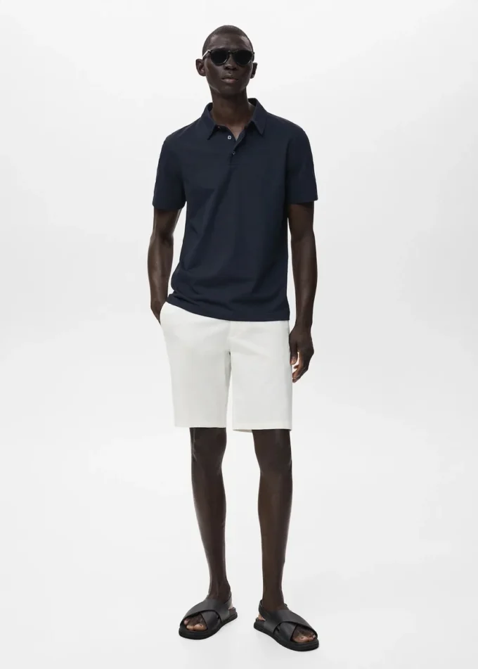 Bermuda slim en coton chino