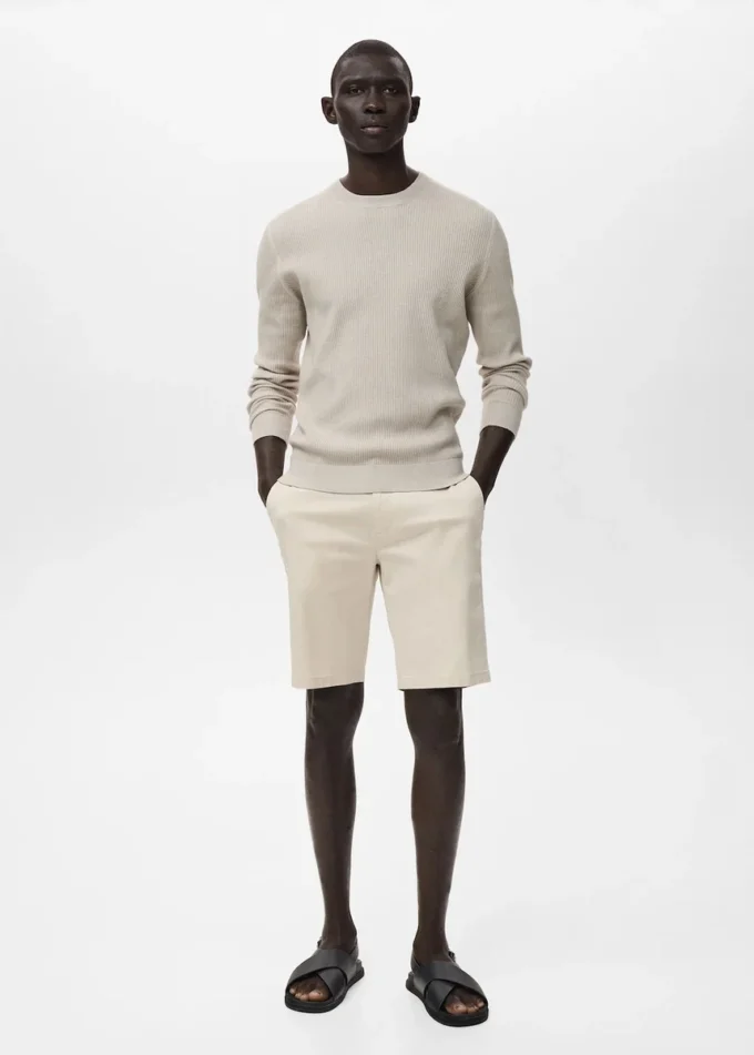 Bermuda slim en coton chino