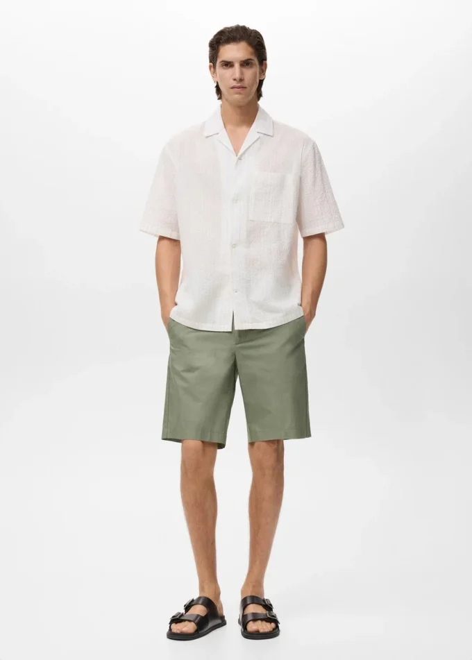 Bermuda slim en coton chino