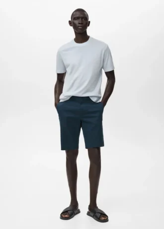 Bermuda slim en coton chino