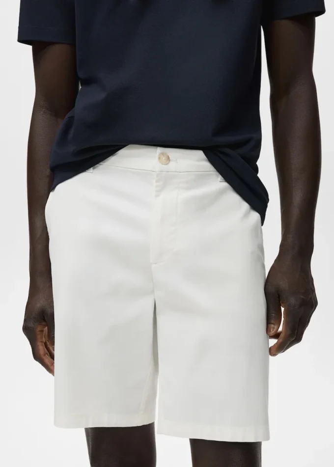 Bermuda slim en coton chino