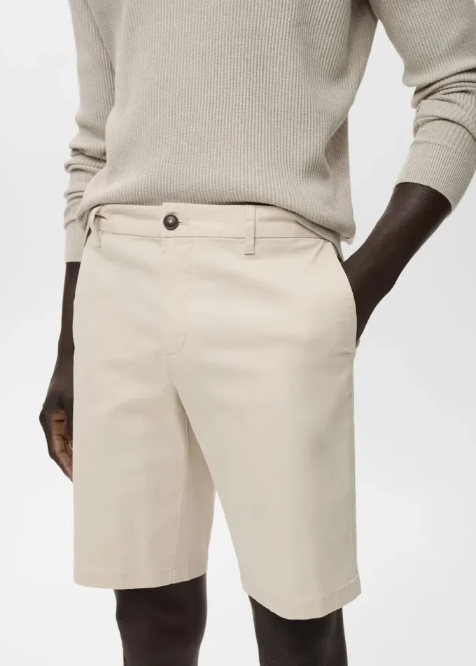 Bermuda slim en coton chino