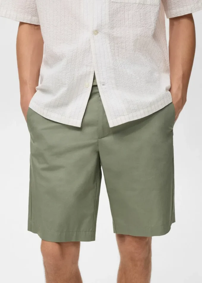 Bermuda slim en coton chino