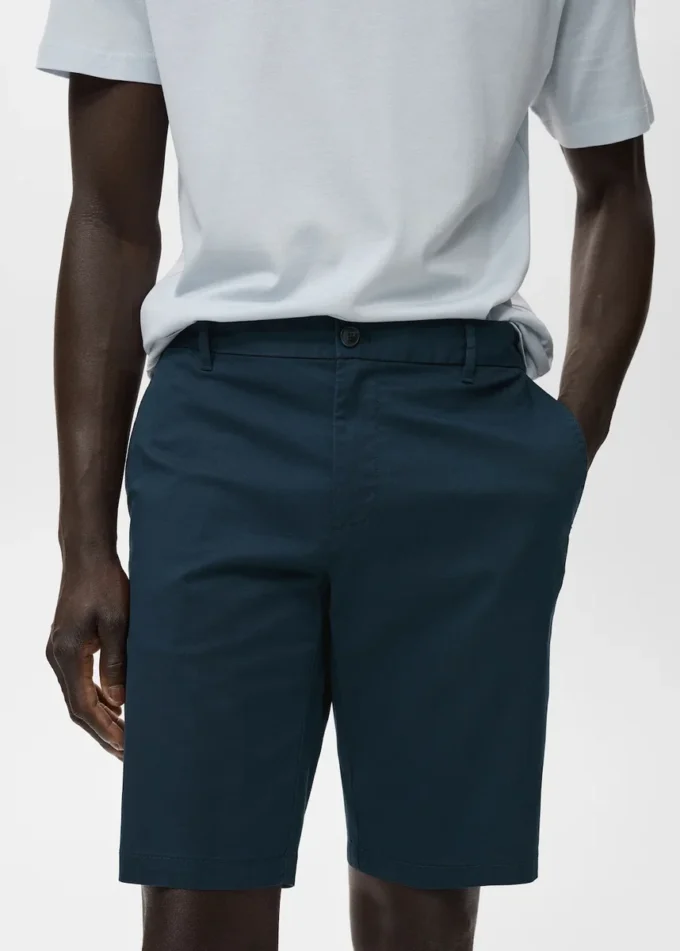Bermuda slim en coton chino