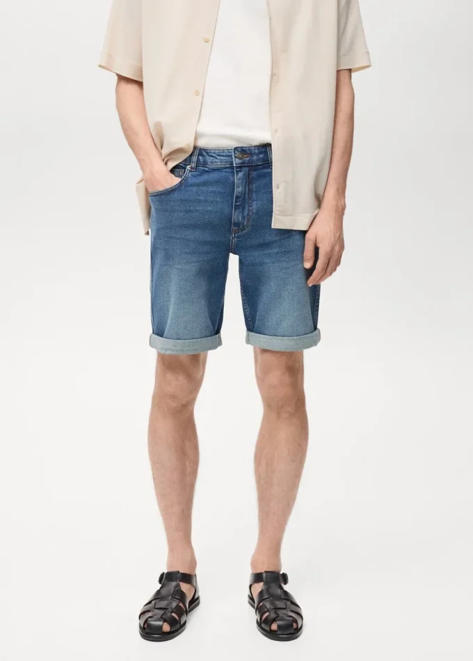 Bermuda slim en denim
