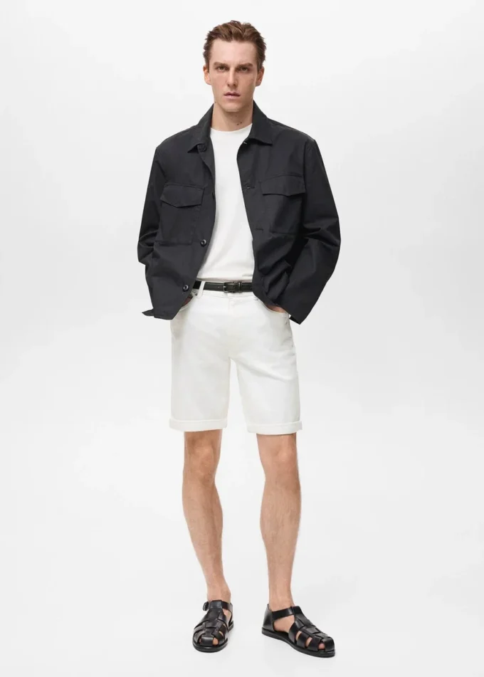 Bermuda slim en denim