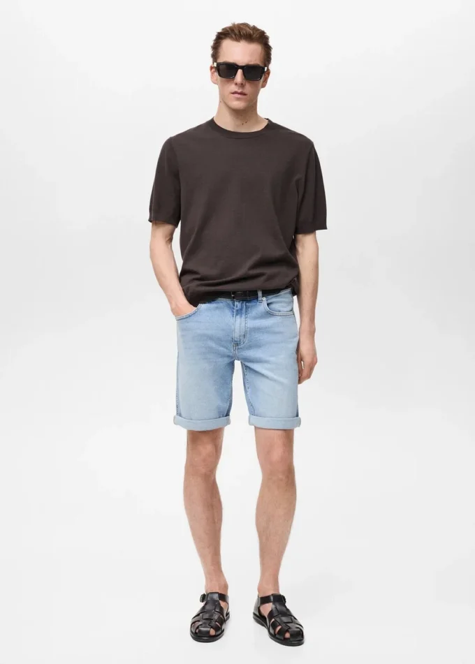 Bermuda slim en denim