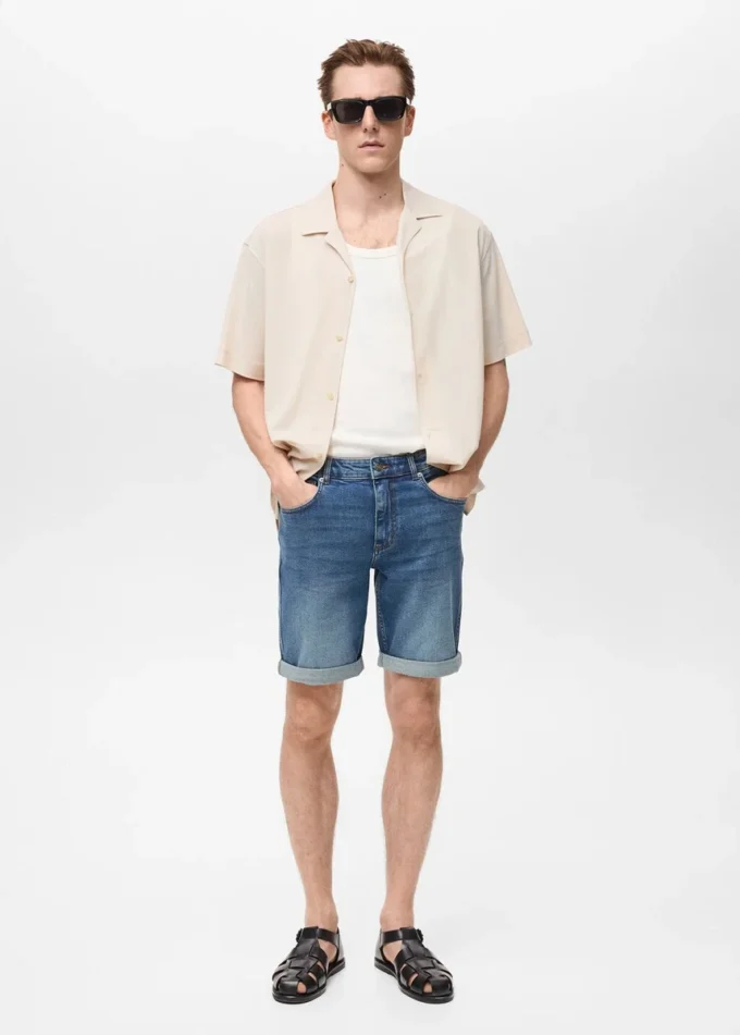 Bermuda slim en denim