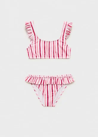 Bikini à rayures et volants