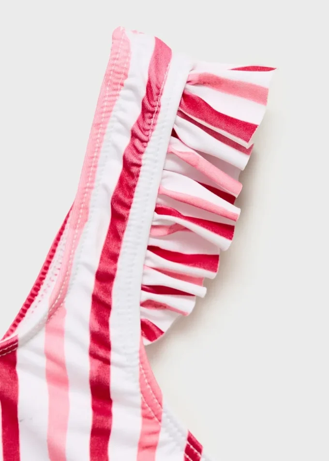 Bikini à rayures et volants