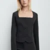 Blazer court ajusté