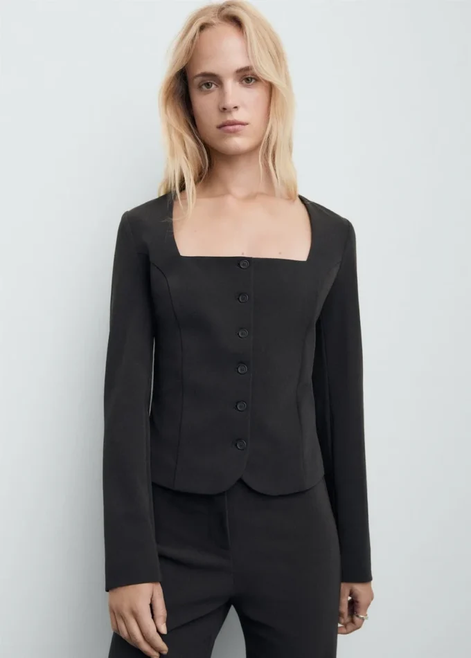 Blazer court ajusté