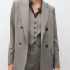 Blazer croisé en laine mélangée