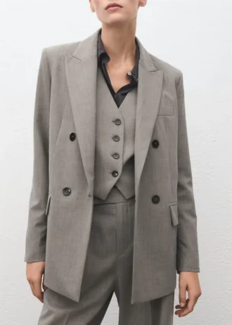 Blazer croisé en laine mélangée