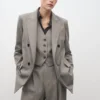 Blazer croisé en laine mélangée