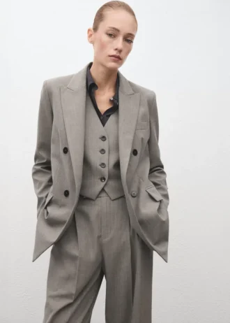 Blazer croisé en laine mélangée