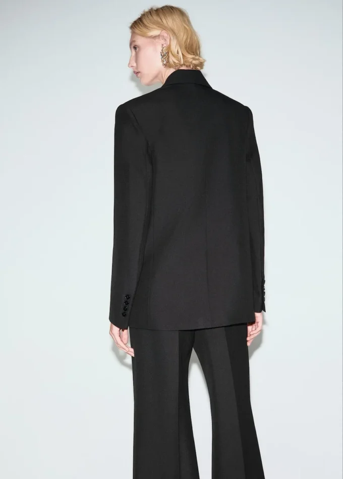 Blazer croisé en laine mélangée