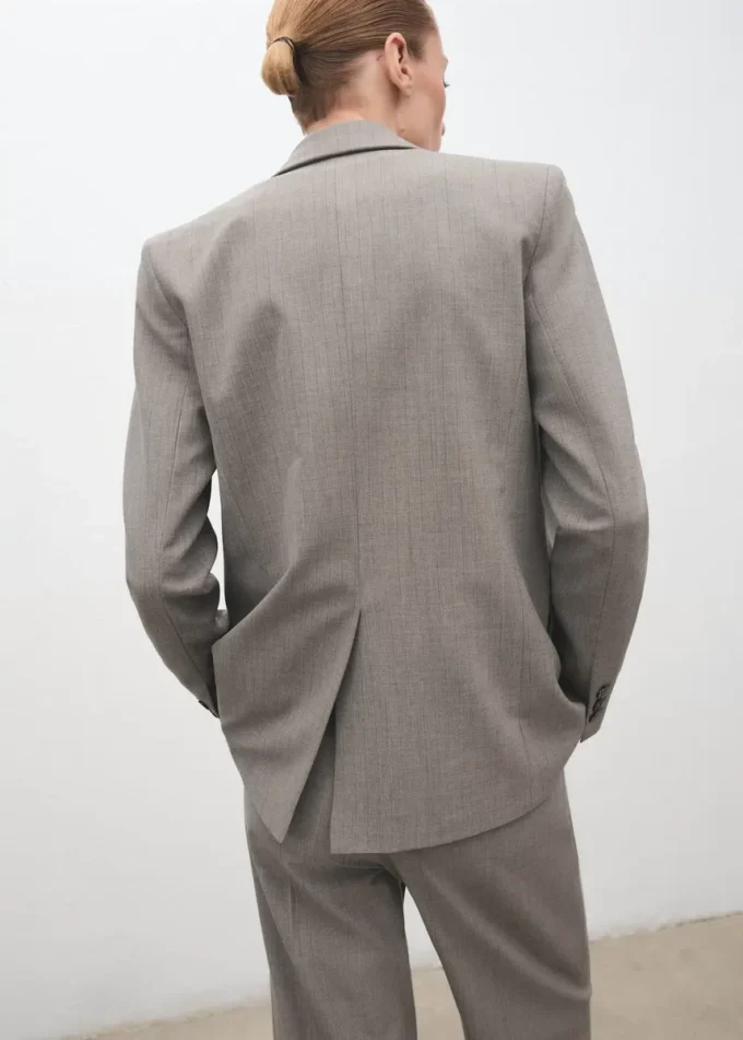 Blazer croisé en laine mélangée