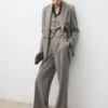 Blazer croisé en laine mélangée