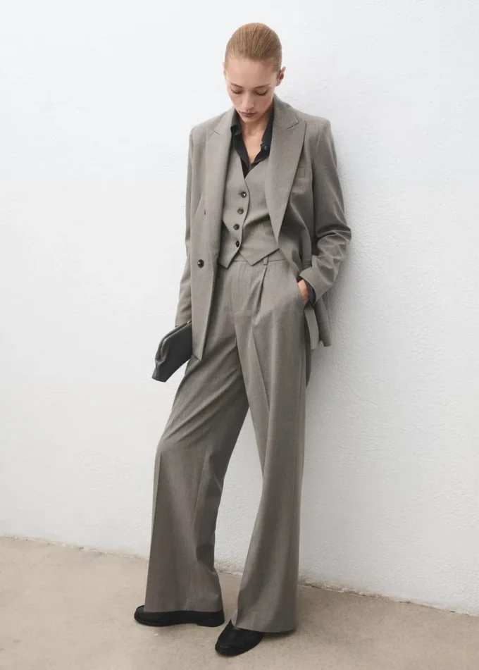 Blazer croisé en laine mélangée