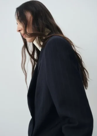 Blazer croisé à fines rayures