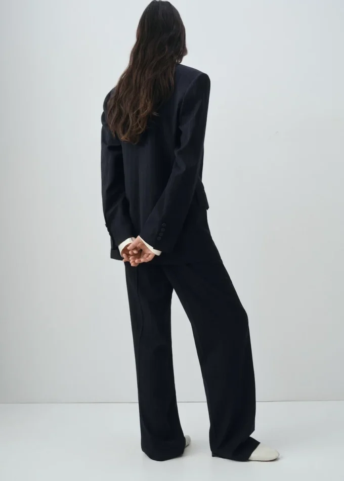 Blazer croisé à fines rayures