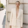 Blazer de costume avec revers en satin