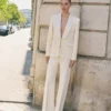 Blazer de costume avec revers en satin