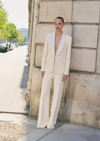 Blazer de costume avec revers en satin