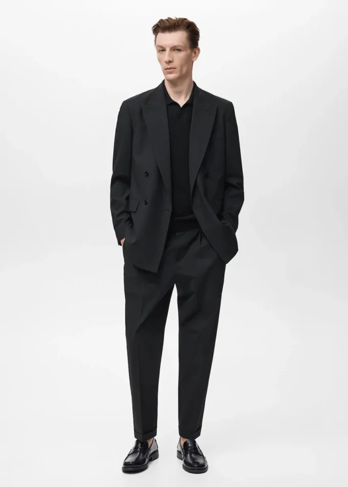 Blazer de costume croisé coupe classique Boston