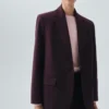 Blazer de costume en laine mélangée